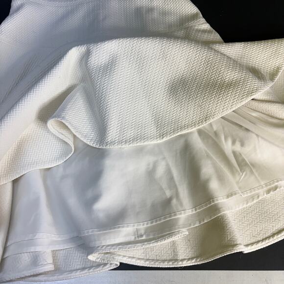 Rebecca Taylor White Knit Piqué A-Line Flutter Hem Dress  Sizes 6,8,14 NWT - Picture 8 of 11